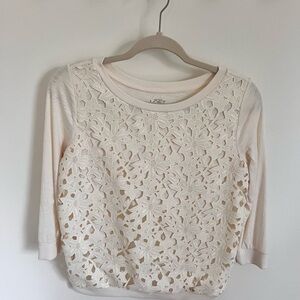 LOFT Cream Lace Women's Top